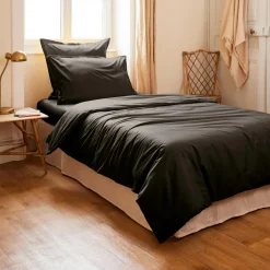 Housse de couette percale de coton (140 x 200 cm) Cali Noire