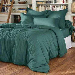 Housse de couette percale de coton (240 x 220 cm) Cali Bleu canard