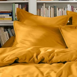 Housse de couette percale de coton (140 x 200 cm) Cali Jaune moutarde