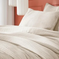 Housse de couette quadruple gaze de coton (260 x 240 cm) Victoria x Gaïa Beige pampa