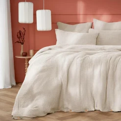 Housse de couette quadruple gaze de coton (240 x 220 cm) Victoria x Gaïa Beige pampa