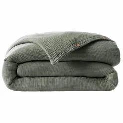 Housse de couette quadruple gaze de coton (240 x 220 cm) Victoria x Gaïa Vert romarin