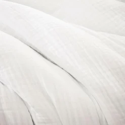 Housse de couette quadruple gaze de coton (260 x 240 cm) Victoria x Gaïa Blanc chantilly