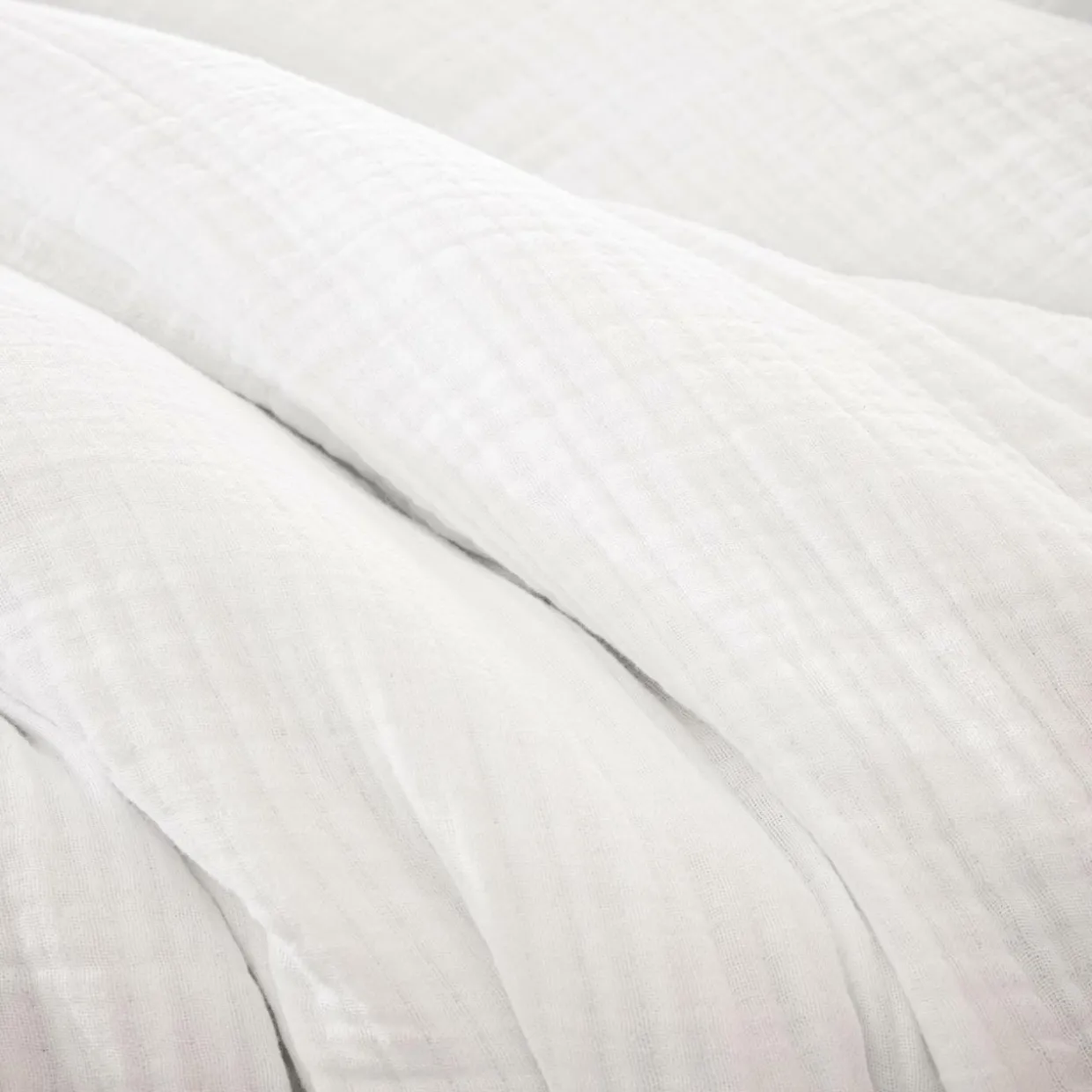 Housse de couette quadruple gaze de coton (260 x 240 cm) Victoria x Gaïa Blanc chantilly