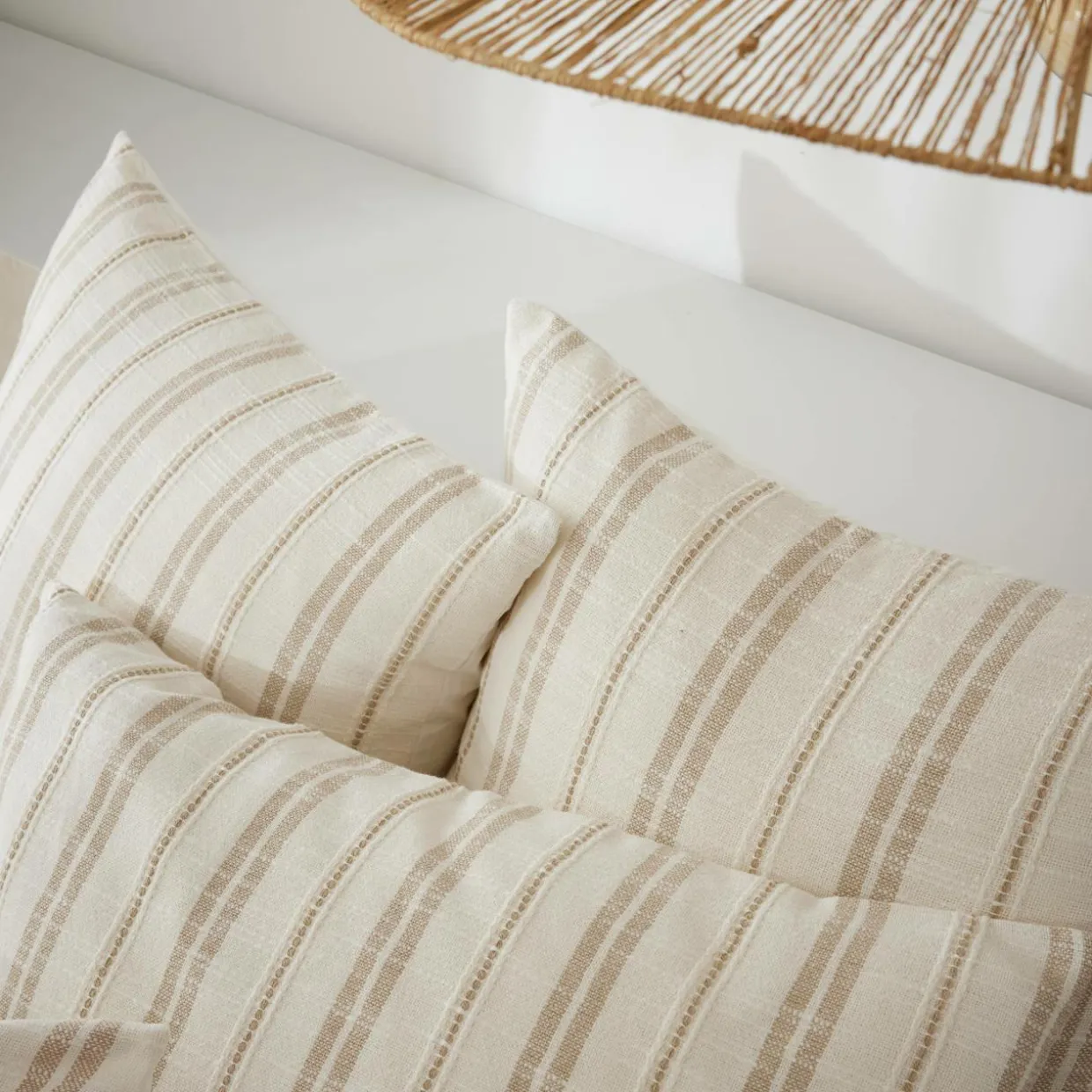 Housse de couette réversible coton texturé et percale (260 x 240 cm) Alice Ficelle