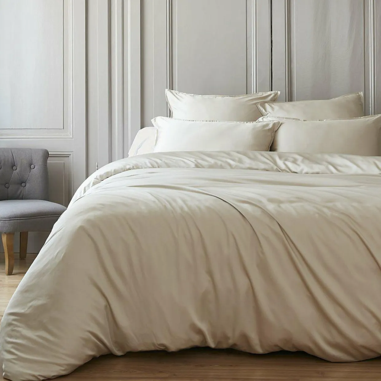 Housse de couette satin de bambou (140 x 200 cm) Sienna Beige