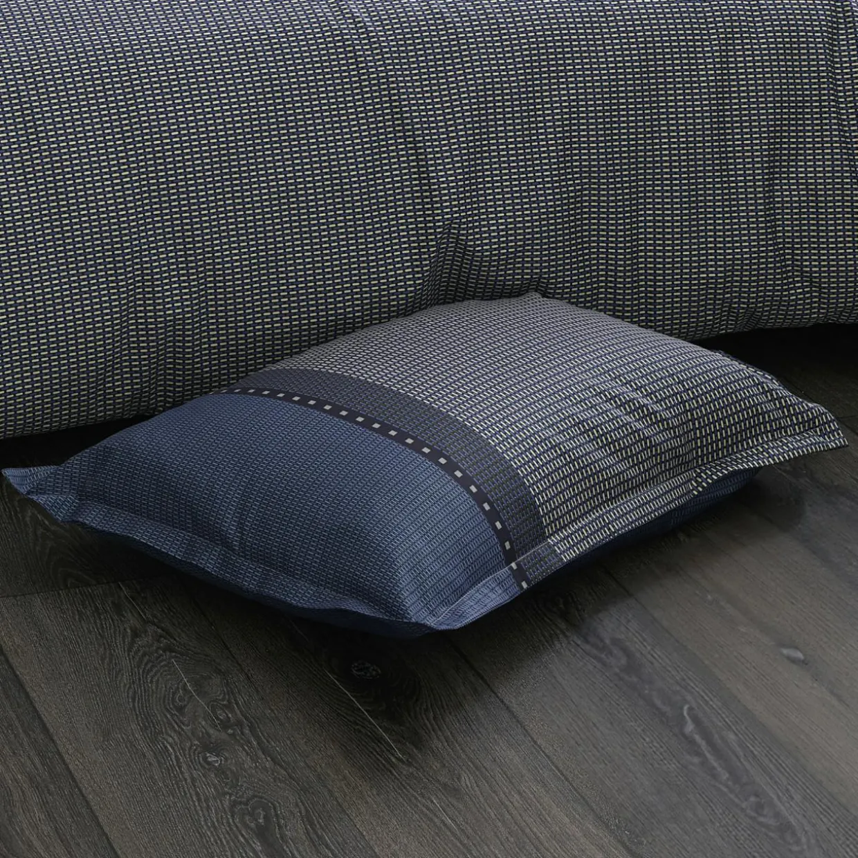 Housse de couette satin de coton (280 x 240 cm) Enzo Bleue