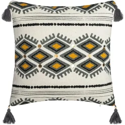 Housse de coussin carrée coton (40 x 40 cm) Azteq Pampil Ecru