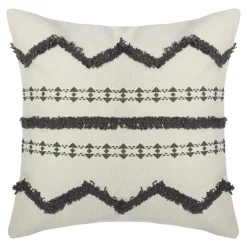 Housse de coussin carrée coton (40 x 40 cm) Wave Grise