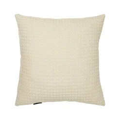 Housse de coussin carrée coton nid d'abeille (40 x 40 cm) Maya Beige pampa