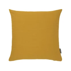 Housse de coussin carrée coton tissé (40 x 40 cm) Léa Jaune safran