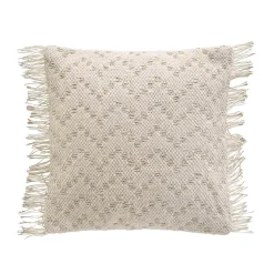 Housse de coussin carrée coton (40 x 40 cm) Ikat Beige