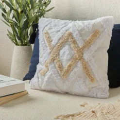 Housse de coussin carrée coton (40 x 40 cm) Rory Ivoire