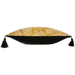 Housse de coussin carrée coton (40 x 40 cm) Tropik Jaune ocre