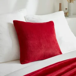 Housse de coussin carrée flanelle (45 x 45 cm) Didou Rouge