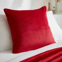 Housse de coussin carrée flanelle (60 x 60 cm) Didou Rouge