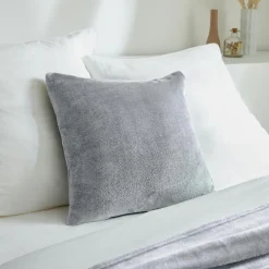 Housse de coussin carrée flanelle (45 x 45 cm) Didou Gris clair