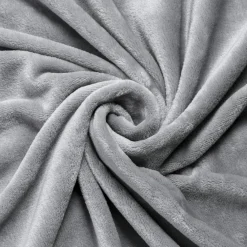 Housse de coussin carrée flanelle (45 x 45 cm) Didou Gris clair