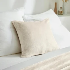 Housse de coussin carrée flanelle (45 x 45 cm) Didou Beige grège