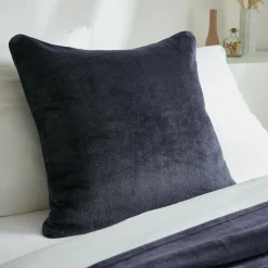 Housse de coussin carrée flanelle (60 x 60 cm) Didou Gris anthracite