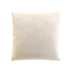 Housse de coussin carrée velours (40 x 40 cm) Circles Ecru