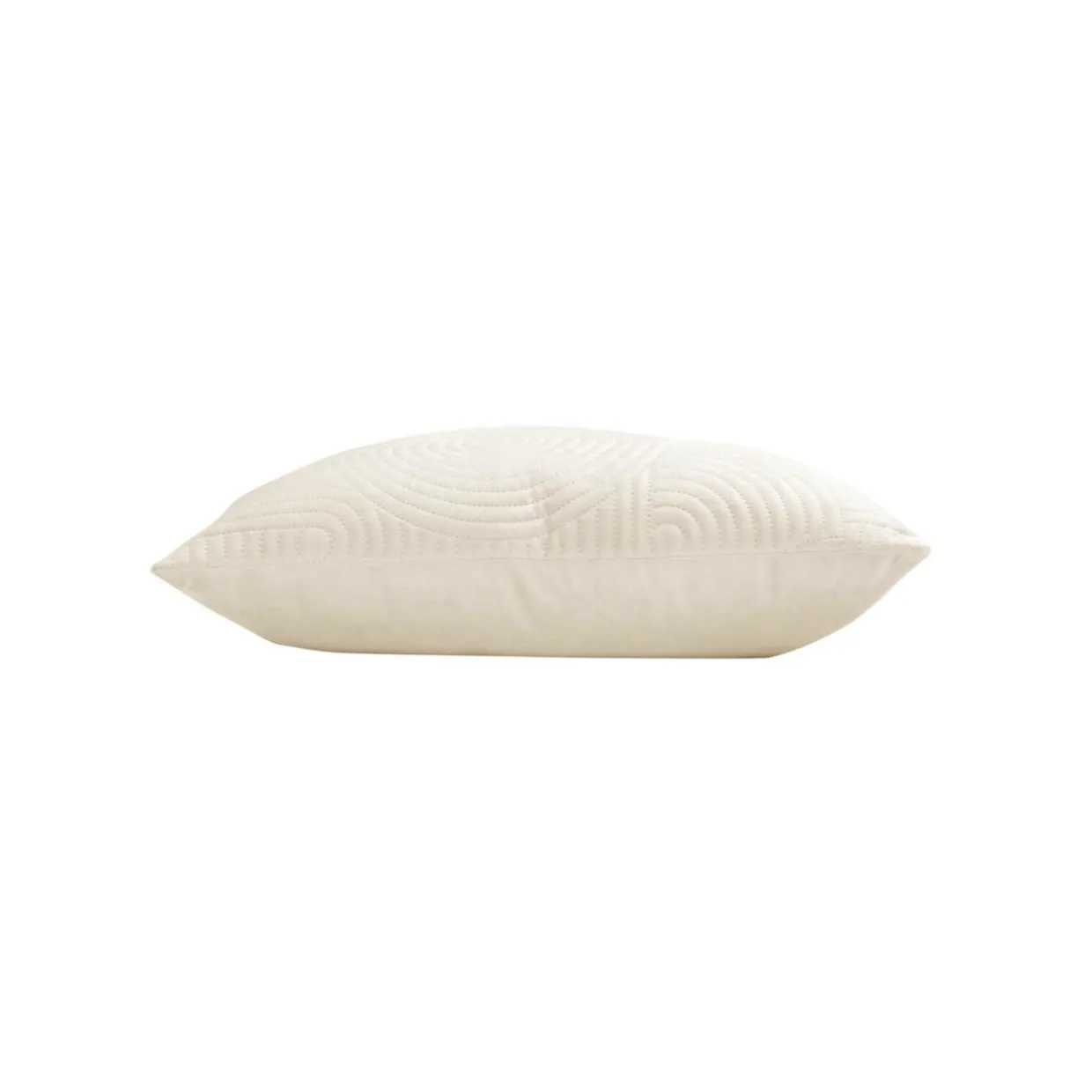 Housse de coussin carrée velours (40 x 40 cm) Circles Ecru