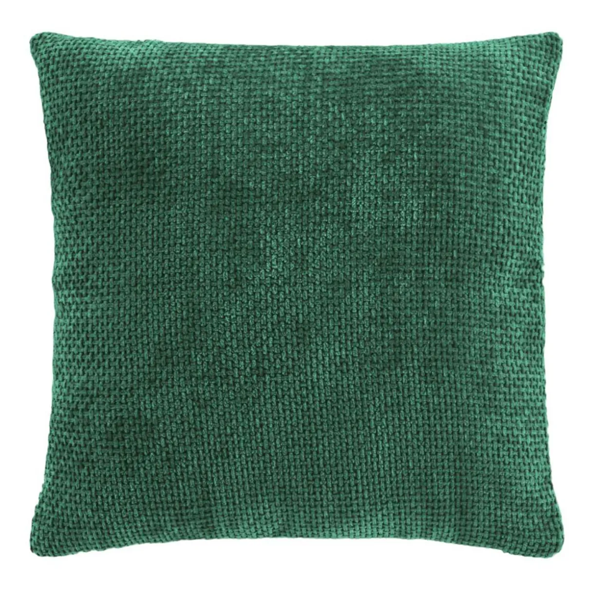 Housse de coussin carrée velours chenille (40 x 40 cm) Leo Vert cédre