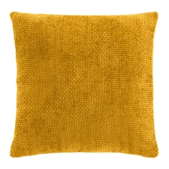 Housse de coussin carrée velours chenille (40 x 40 cm) Leo Jaune ocre