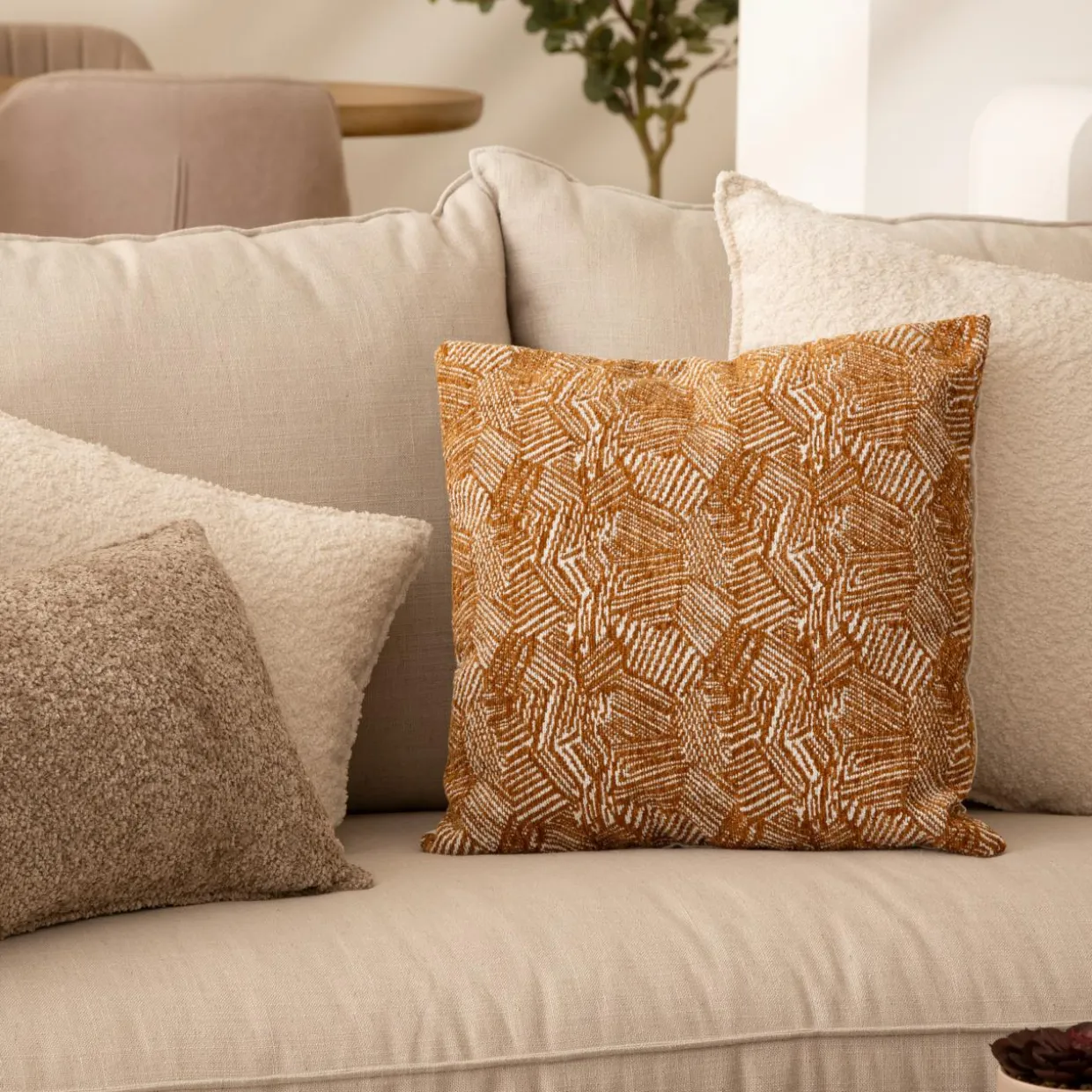 Housse de coussin carrée (40 x 40 cm) Jeni Marron