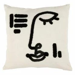 Housse de coussin carrée (40 x 40 cm) Portrait Blanche