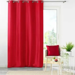 Housse de coussin carrée (40 x 40 cm) Shantung Shana Rouge