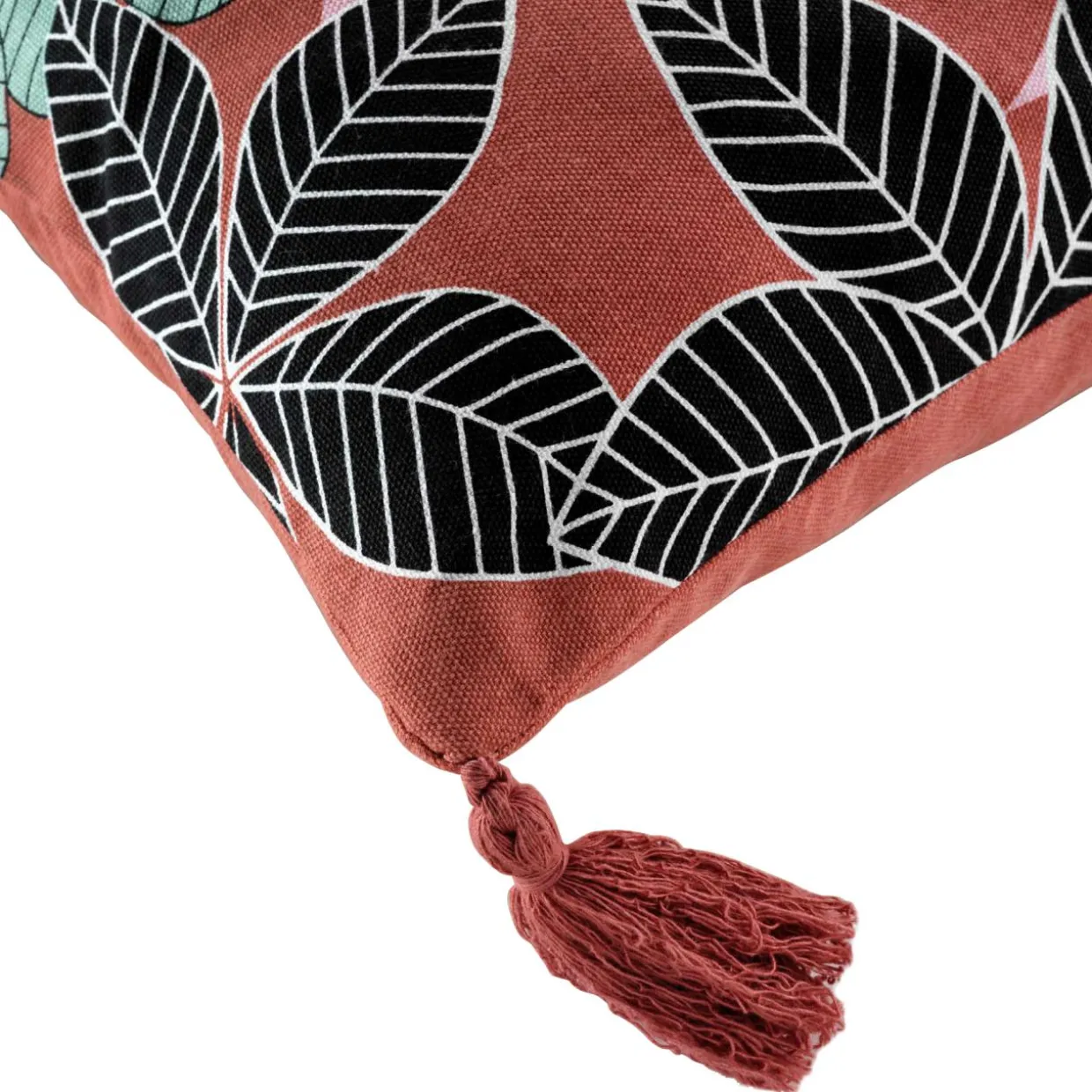 Housse de coussin coton pompons (40 x 40 cm) Wallis Rose