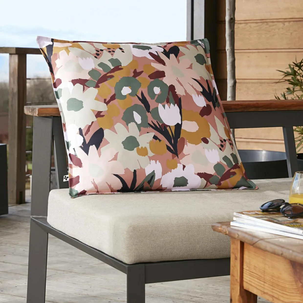 Housse de coussin extérieur carrée (60 x 60 cm) Léane Multicolore