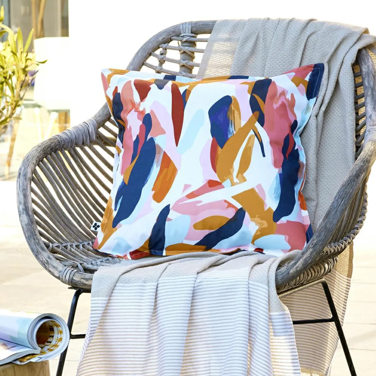 Housse de coussin extérieur carrée (45 x 45 cm) Julianne Multicolore