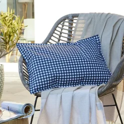 Housse de coussin extérieur rectangulaire (40 x 60 cm) Vickie Bleu nuit