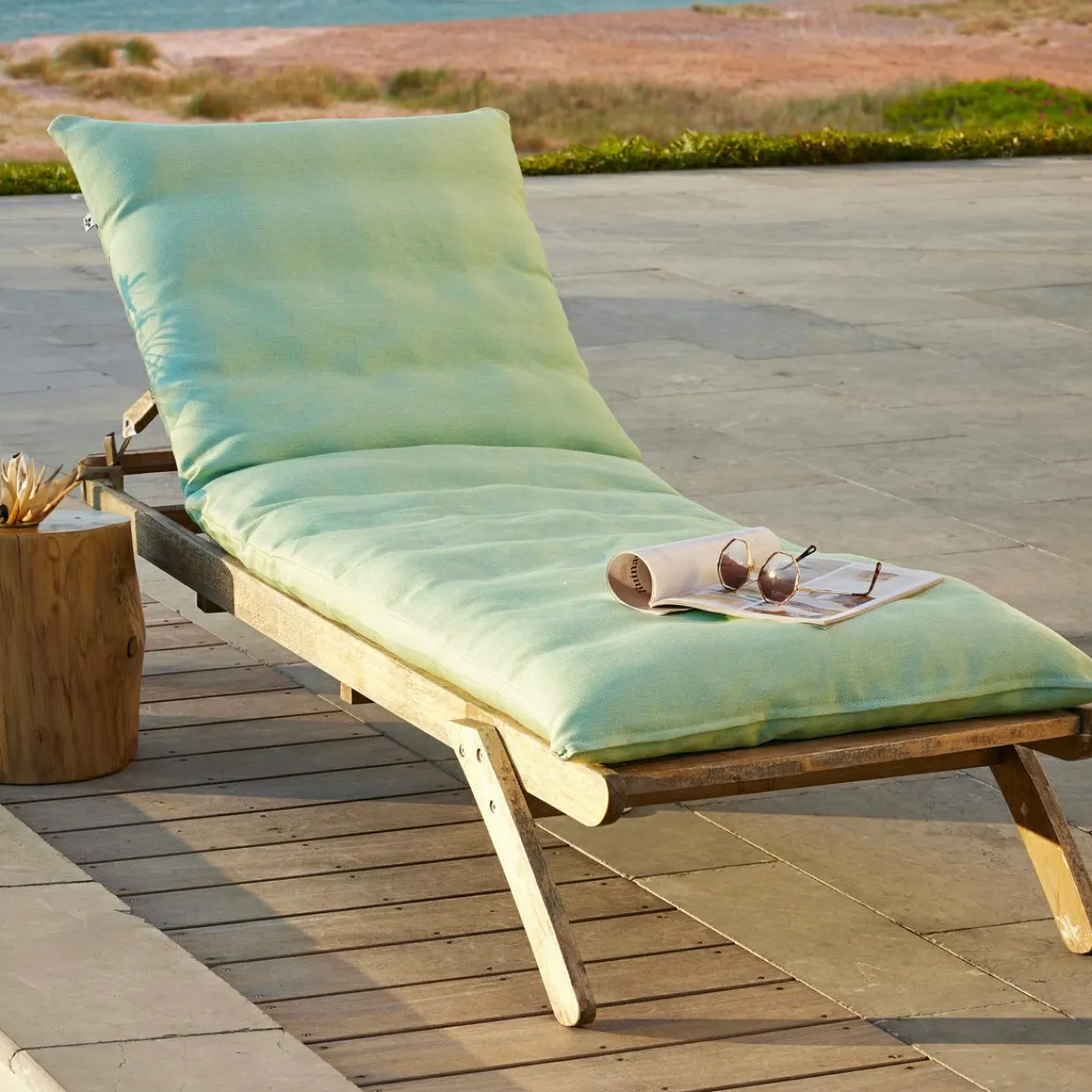 Housse de coussin pour bain de soleil (190 x 70 cm) Naia Vert caraïbes