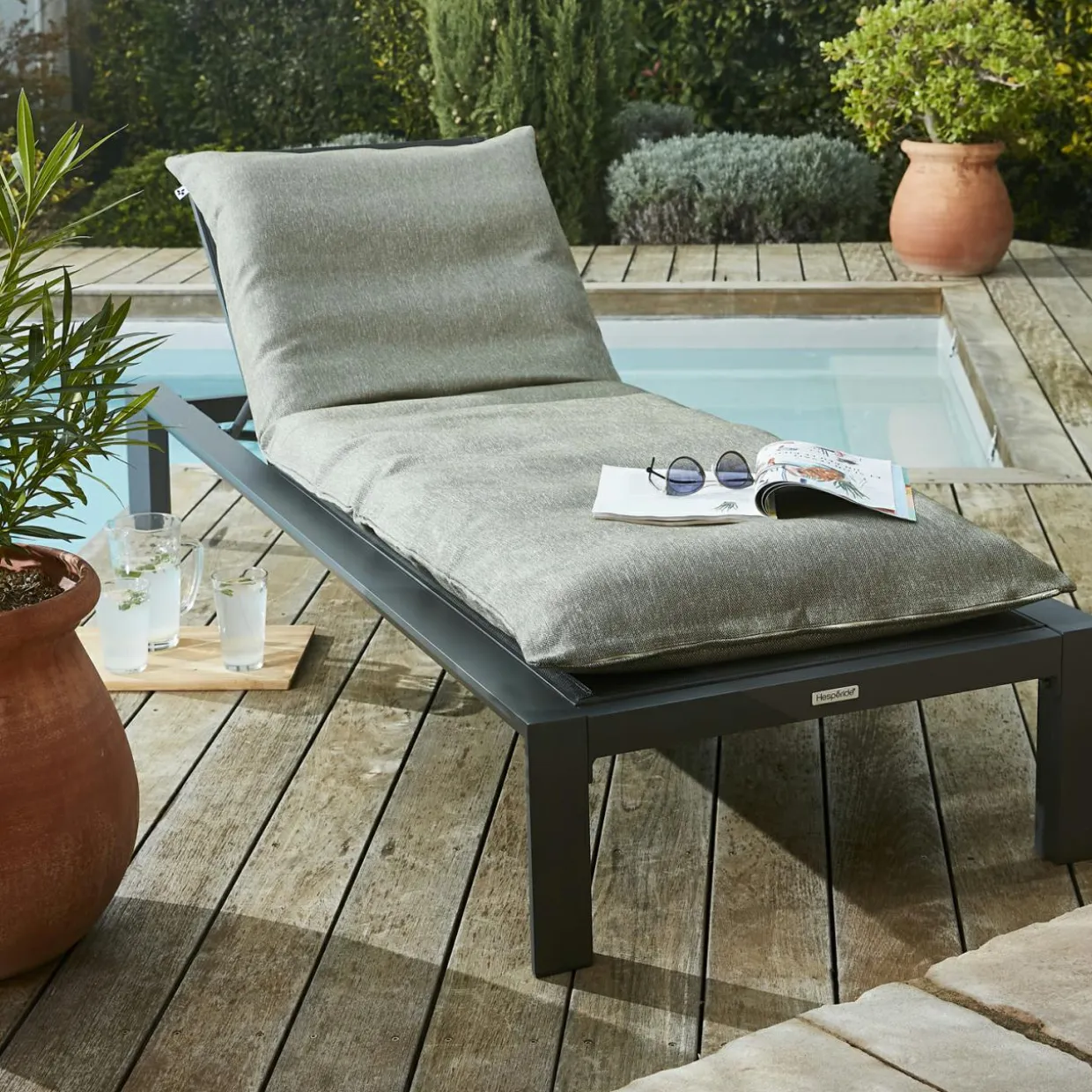 Housse de coussin pour bain de soleil (190 x 70 cm) Naia Vert nenuphar
