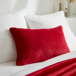 Housse de coussin rectangulaire flanelle (40 x 60 cm) Didou Rouge
