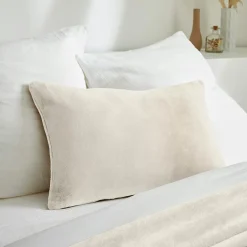 Housse de coussin rectangulaire flanelle (40 x 60 cm) Didou Beige grège