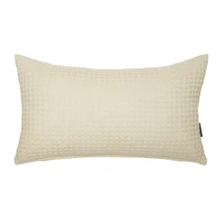 Housse de coussin rectangulaire coton nid d'abeille (30 x 50 cm) Maya Beige pampa
