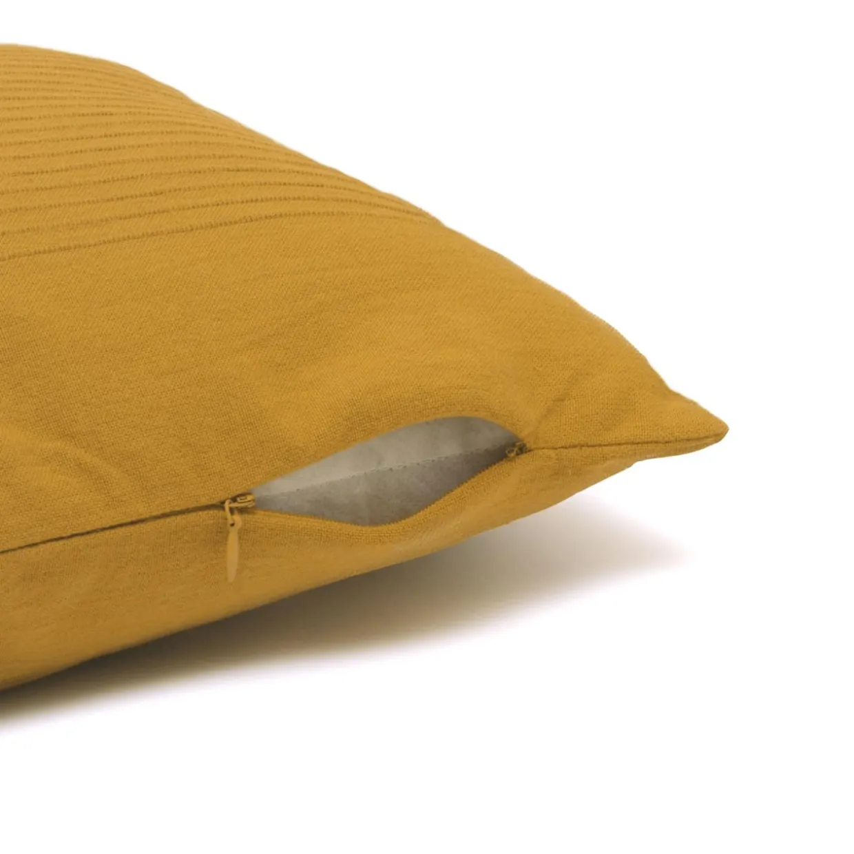 Housse de coussin rectangulaire coton tissé (30 x 50 cm) Léa Jaune safran