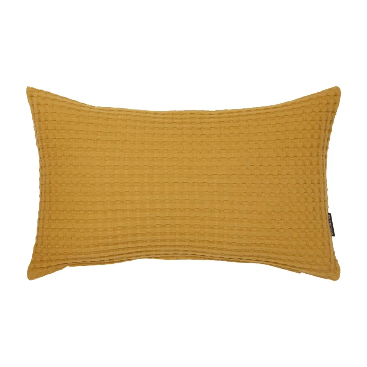 Housse de coussin rectangulaire coton nid d'abeille (30 x 50 cm) Maya Jaune safran