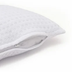 Housse de coussin rectangulaire coton nid d'abeille (30 x 50 cm) Maya Blanche