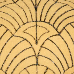 Housse de coussin rectangulaire velours (30 x 50 cm) Coquillage Jaune