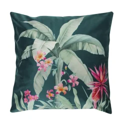Housse de coussin velours (40 x 40 cm) Paolina Bleu canard