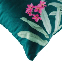 Housse de coussin velours (40 x 40 cm) Paolina Bleu canard