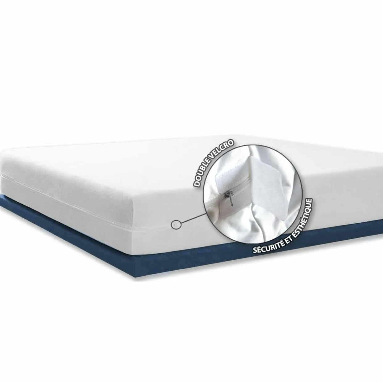 Housse de matelas intégrale anti-punaises de lit (90 x 190 cm) Ombeline Blanche
