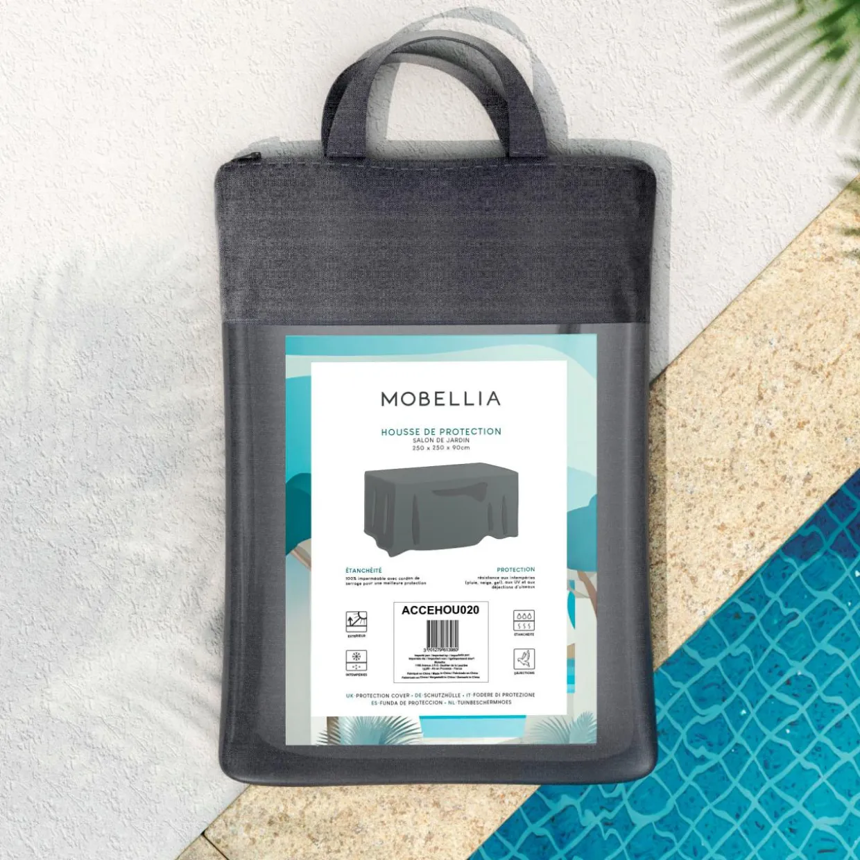 Housse de protection Imperméable pour Salon de jardin (250 x 250 cm) Gris