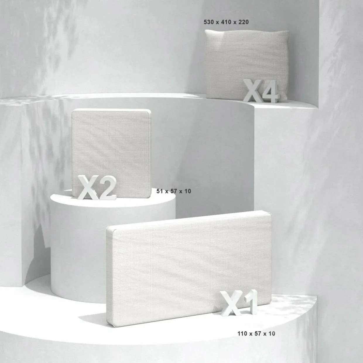 Housses de coussin de remplacement pour salon de jardin Calvi 4 places - Blanc