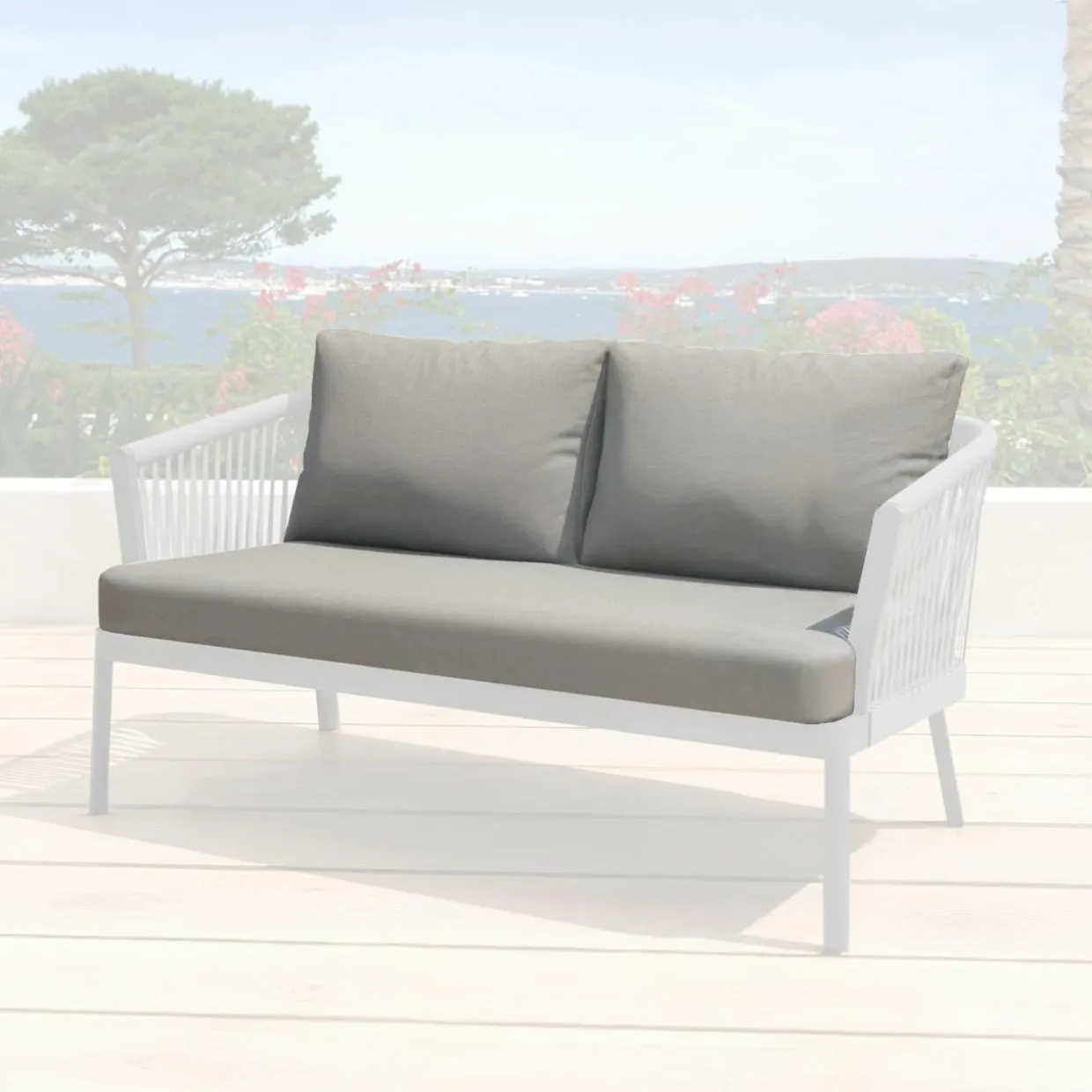 Housses de coussin de remplacement pour Canapé 2 places Amalfi Gris anthracite